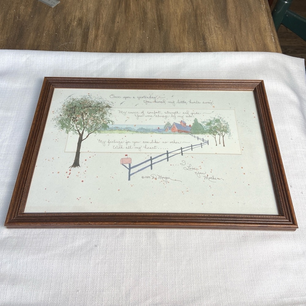 1989 D. Morgan Picture Framed Wall Hanging “ Once upon a yesterday